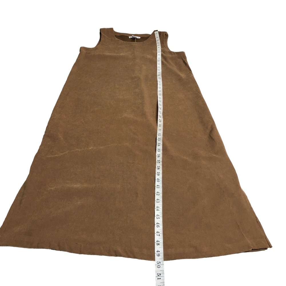Vintage 90s Y2K Real Comfort Maxi Dress Jumper 8 Brown Sleeveless Tank Lagenlook - Picture 13 of 16
